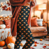 Kürbiskuchen Herbst Thanksgiving Navy Leggings