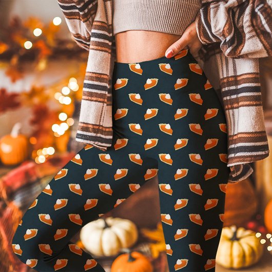 Kürbiskuchen Herbst Thanksgiving Navy Leggings