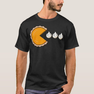 Kürbiskuchen jagt Schlagsahne Lustiger Thanksgivi T-Shirt