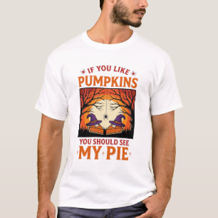 Kürbiskuchen Lustiger Halloween Hexenhut Vintage_1 T-Shirt
