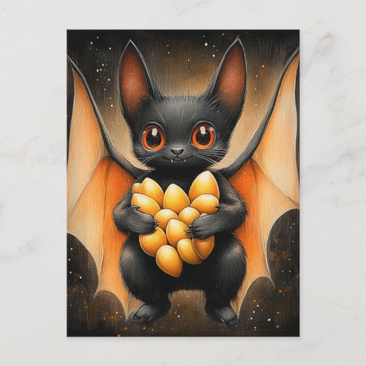 Kürbiskuchen mit Kürbisfutter Postkarte (Vorderseite)