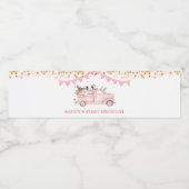 Kürbiskuchen Pink-LKW-LKW-Fahrt durch Herbst Gebur Wasserflaschenetikett (Einzelnes Label)