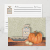 Kürbiskuchen-Rezept-Karte Postkarte (Vorne/Hinten)