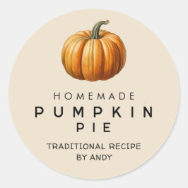 Kürbiskuchen-Rezept Runder Aufkleber