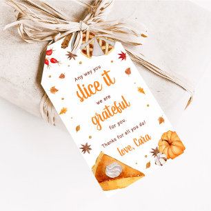 Kürbiskuchen-Scheibe Thanksgiving Favor Tags Geschenkanhänger