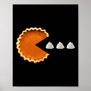 Kürbiskuchen Schlagsahne Videospiel Thanksgiving Poster