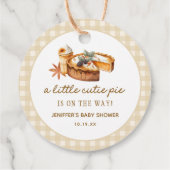 Kürbiskuchen Süsse ist auf dem Weg Babydusche Geschenkanhänger (Rückseite)