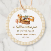 Kürbiskuchen Süsse ist auf dem Weg Babydusche Geschenkanhänger (Vorderseite)