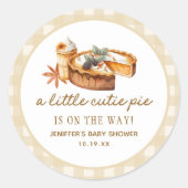 Kürbiskuchen Süsse ist auf dem Weg Babydusche Runder Aufkleber (Vorderseite)