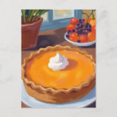 Kürbiskuchen | Thanksgiving-Aquarellmalerei Postkarte (Vorderseite)