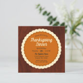 Kürbiskuchen Thanksgiving-Dinner Einladung (Stehend Vorderseite)