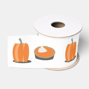 Kürbiskuchen Thanksgiving Herbstmuster Ripsband