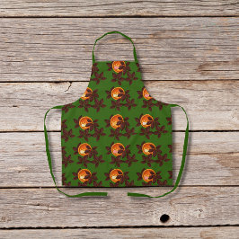 Kürbiskuchen und Schokolade Blätter grün Schürze