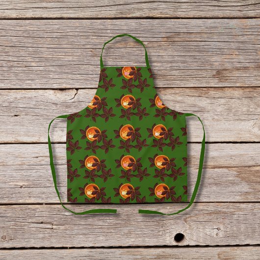 Kürbiskuchen und Schokolade Blätter grün Schürze