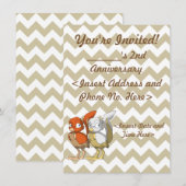 Kürbiskuchen/Weiß und Goldreptilian-Vogel Einladung (Vorne/Hinten)