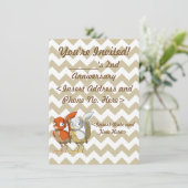 Kürbiskuchen/Weiß und Goldreptilian-Vogel Einladung (Stehend Vorderseite)