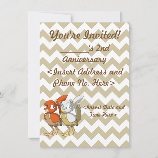 Kürbiskuchen/Weiß und Goldreptilian-Vogel Einladung (Vorderseite)