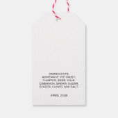 Kürbiskuchengeschenktag mit Vintagem Kürbis Geschenkanhänger (Rückseite)