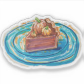 Kürbiskuchenstück Aufkleber (Vorderseite)