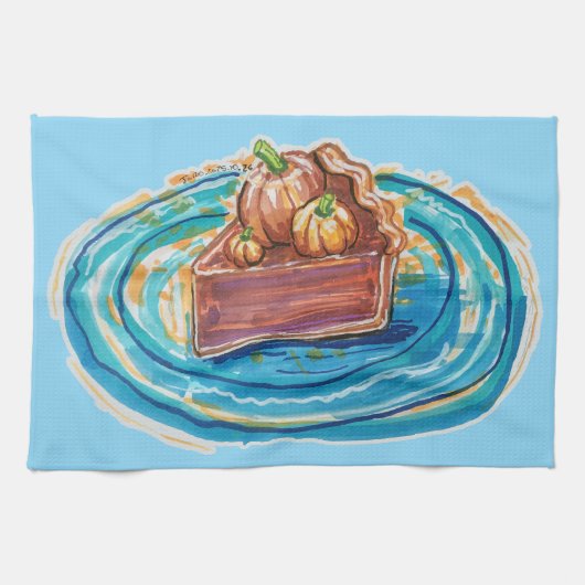 Kürbiskuchenstück Geschirrtuch (Horizontal)