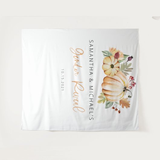 Kürbiskugel, Hintergrund der Fall Gender-Aufdeckun Wandteppich (Vorderseite (Horizontal))