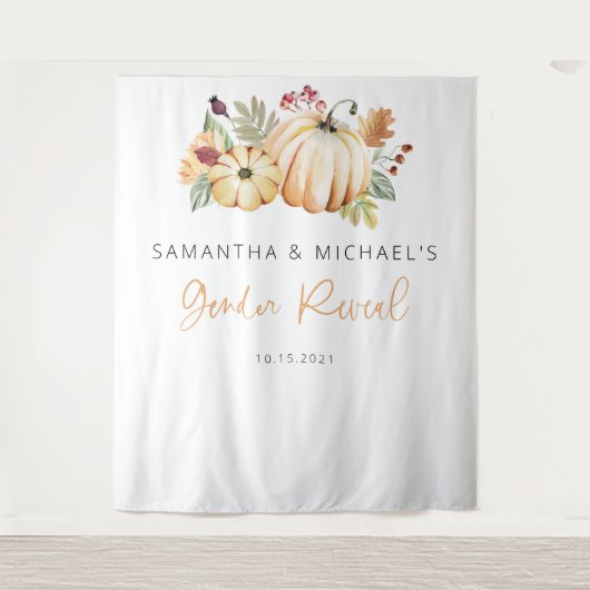 Kürbiskugel, Hintergrund der Fall Gender-Aufdeckun Wandteppich (Vorderseite)