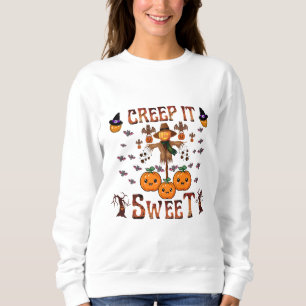 Kürbiskugel kawaii halloween herbstkunst sweatshirt