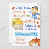 Kürbiskuitbisse aus Heu-Geburtstag einladen. Einladung (Vorne/Hinten)