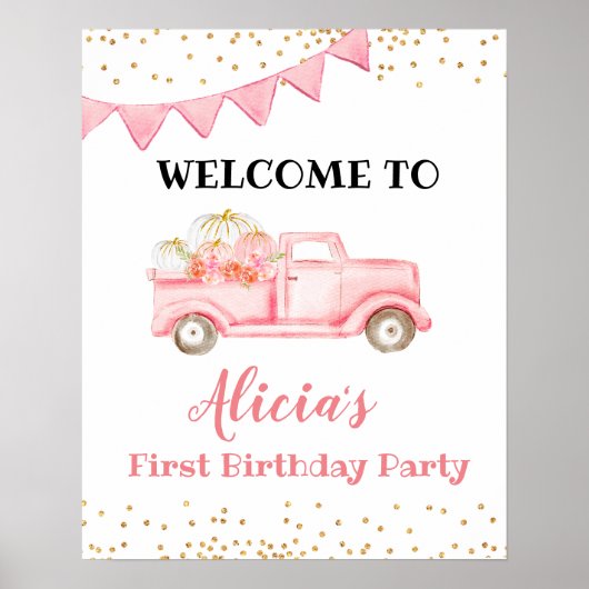 Kürbiskürbis - Begrüßungszeichen Poster (Vorne)