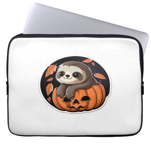 Kürbiskürbis Halloween-Aufkleber Oversized T - Shi Laptopschutzhülle (Vorderseite)