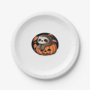 Kürbiskürbis Halloween-Aufkleber Oversized T - Shi Pappteller