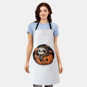 Kürbiskürbis Halloween-Aufkleber Oversized T - Shi Schürze (Getragen)