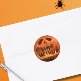Kürbiskürbis Halloween-Jack Runder Aufkleber