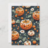 Kürbiskürbis Halloween-Kindergeburtstag Einladung (Rückseite)