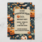 Kürbiskürbis Halloween-Kindergeburtstag Einladung (Vorne/Hinten)