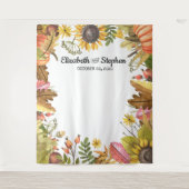 Kürbiskürbis zum Hochzeitsstand des Fotos im Herbs Wandteppich (Vorderseite)