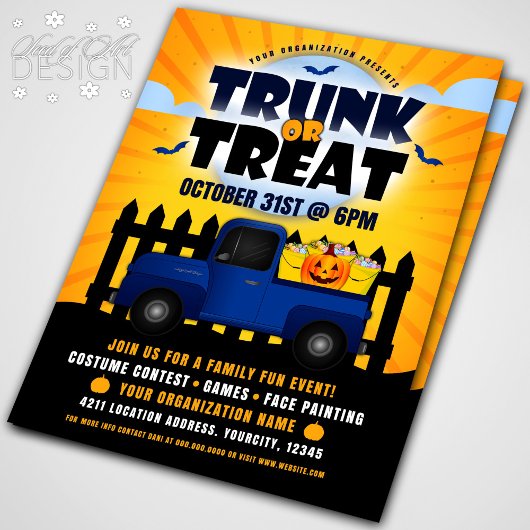 Kürbiskürbisereignis oder Leckerei Halloween Flyer