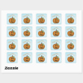 Kürbislaterne am Pumpkin Patch Square Sticker (Blatt)