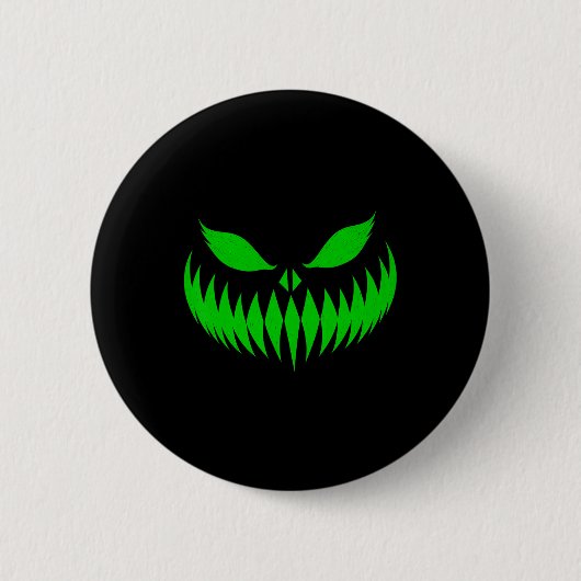 Kürbislaterne Beängstigend Pumpkin Face Halloween Button (Vorderseite)