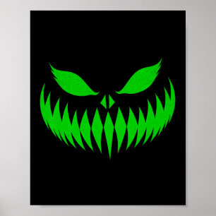 Kürbislaterne Beängstigend Pumpkin Face Halloween  Poster