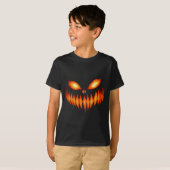 Kürbislaterne Beängstigend Pumpkin Face Halloween T-Shirt (Vorne ganz)