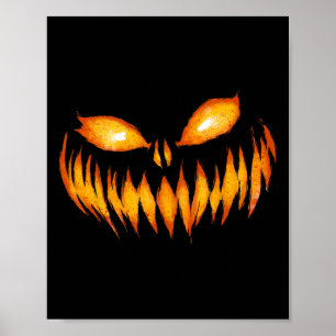 Kürbislaterne Beängstigende Kürbisgewächse Hallowe Poster