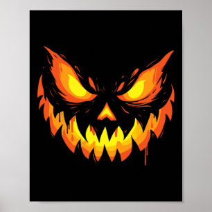 Kürbislaterne Beängstigende Kürbisgewächse Hallowe Poster