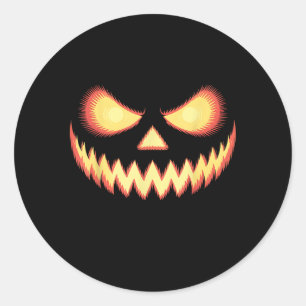 Kürbislaterne Beängstigende Kürbisgewächse Hallowe Runder Aufkleber