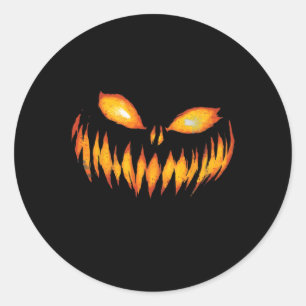 Kürbislaterne Beängstigende Kürbisgewächse Hallowe Runder Aufkleber