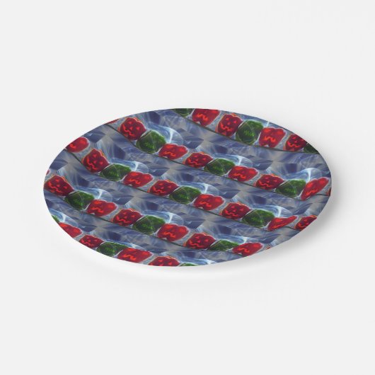 Kürbislaterne Bell Paprikaschoten Pappteller (Schrägansicht)