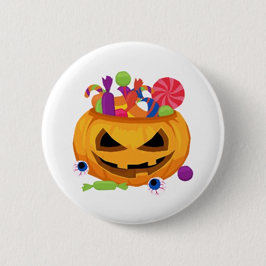 Kürbislaterne Button (Vorderseite)