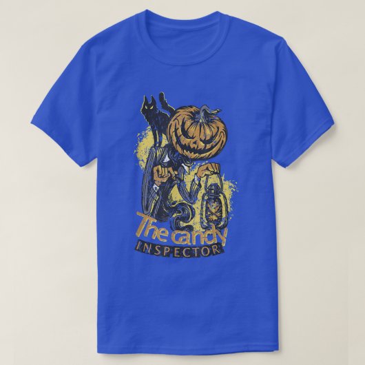 Kürbislaterne Candy Inspector Halloween grunge vi T-Shirt (Design vorne)