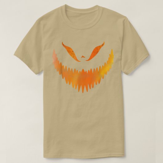 Kürbislaterne Carved Pumpkin Face Halloween Costu T-Shirt (Design vorne)