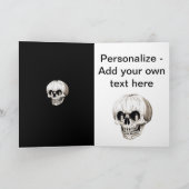 Kürbislaterne Cranium Halloween Gothic Feiertagskarte (Innenseite)